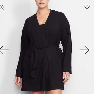Women's Black Wrap Robe